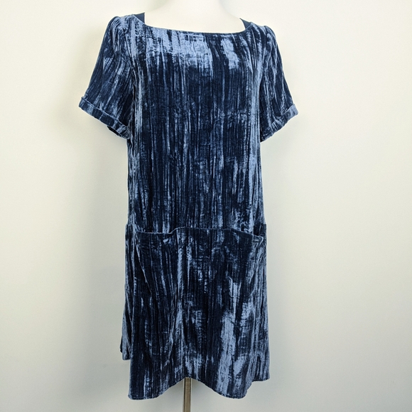 Floreat Anthro Crushed Velvet Shift Dress Medium - Picture 3 of 8